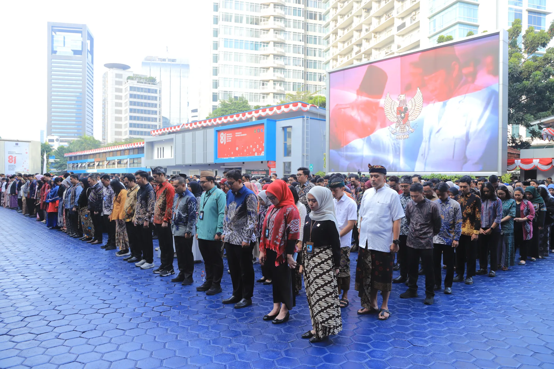 Moment upacara Peringatan HUT ke-81 Kemerdekaan Republik Indonesia