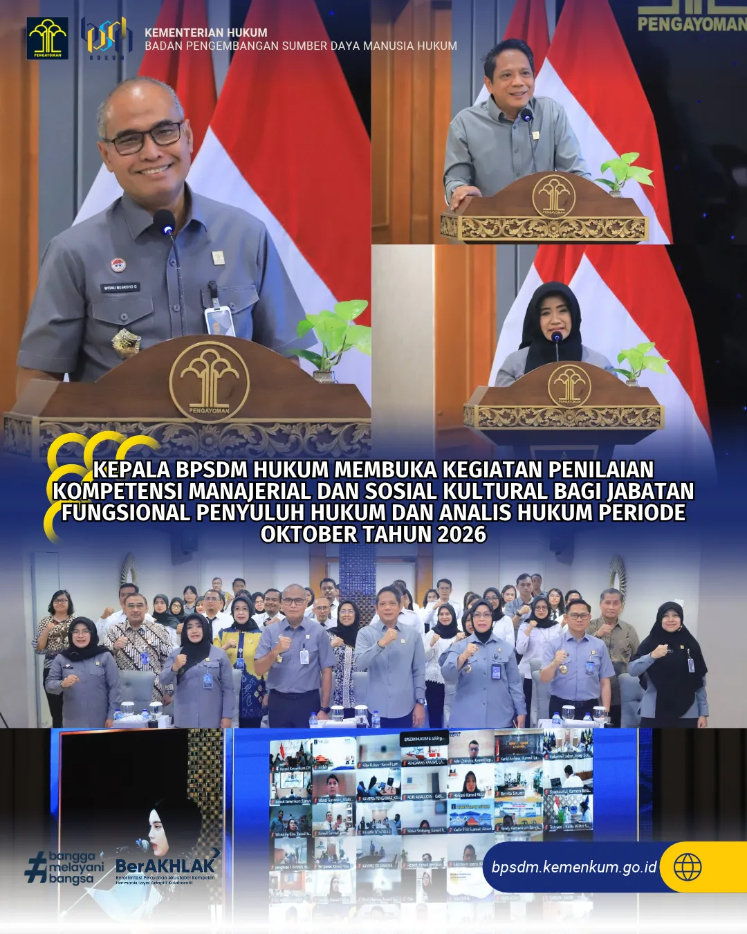 Kegiatan Kepala BPSDM Hukum Senin 26 Oktober 2026