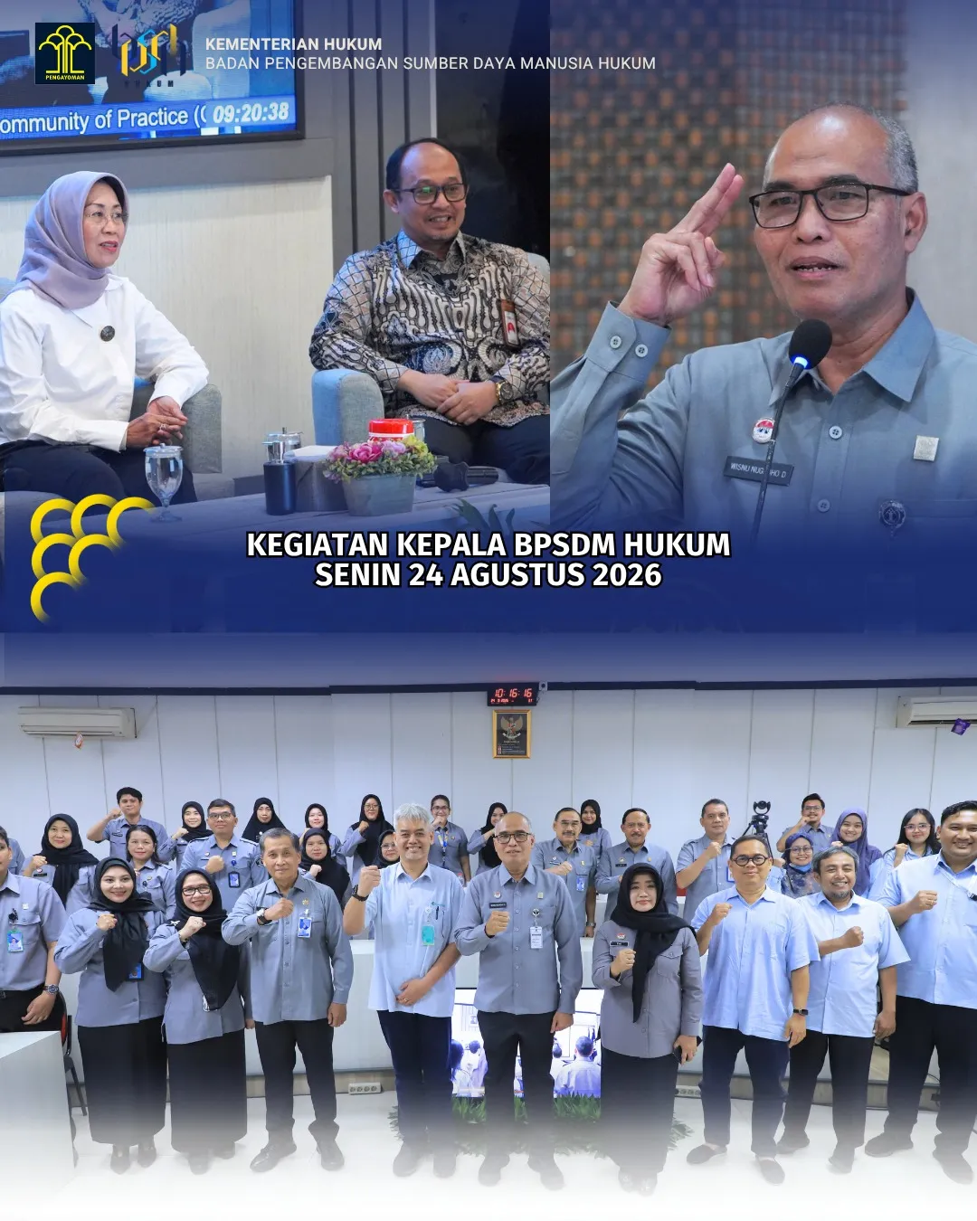 Kegiatan Kepala BPSDM Hukum Senin 24 Agustus 2026