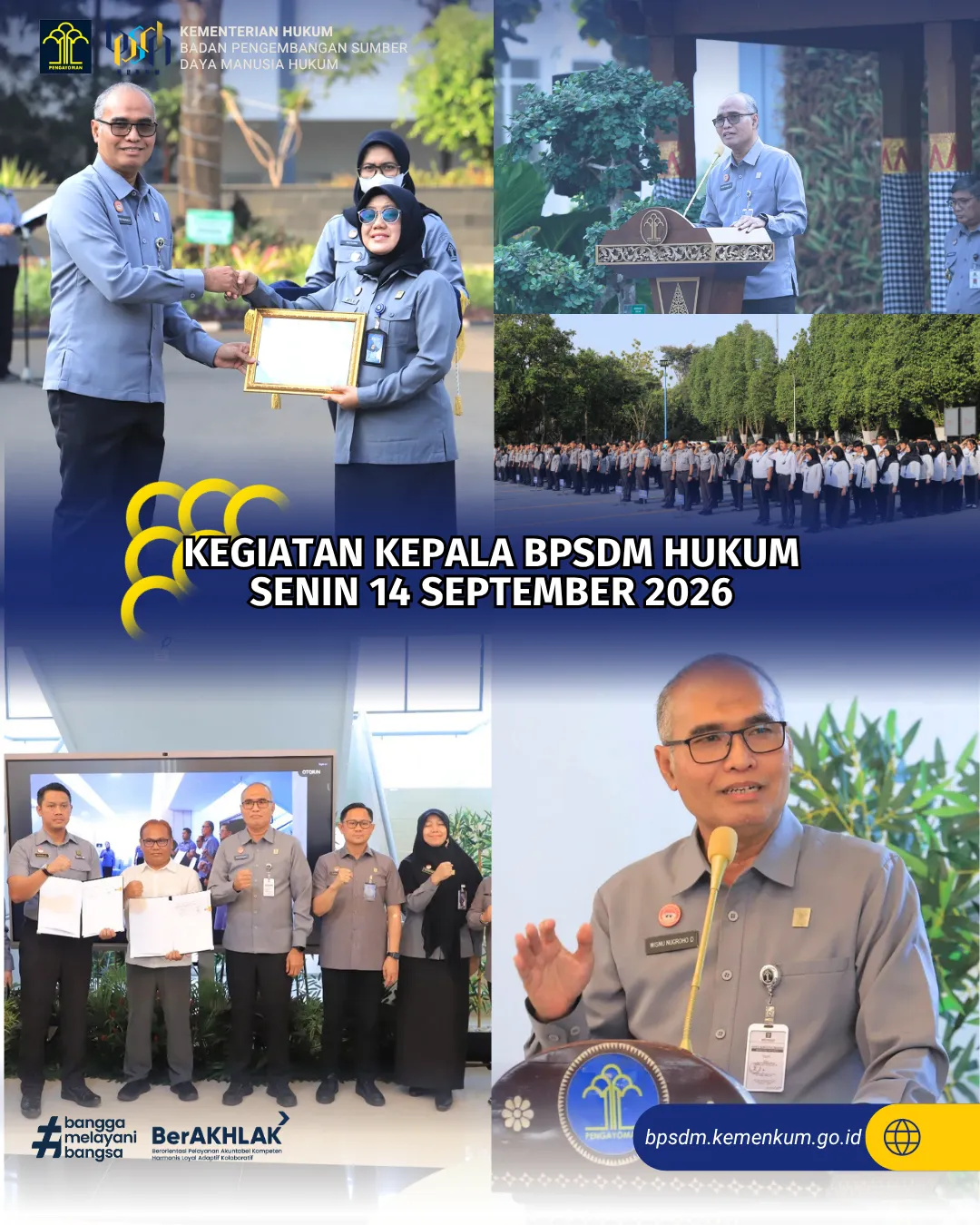Kegiatan Kepala BPSDM Hukum Senin 14 September 2026