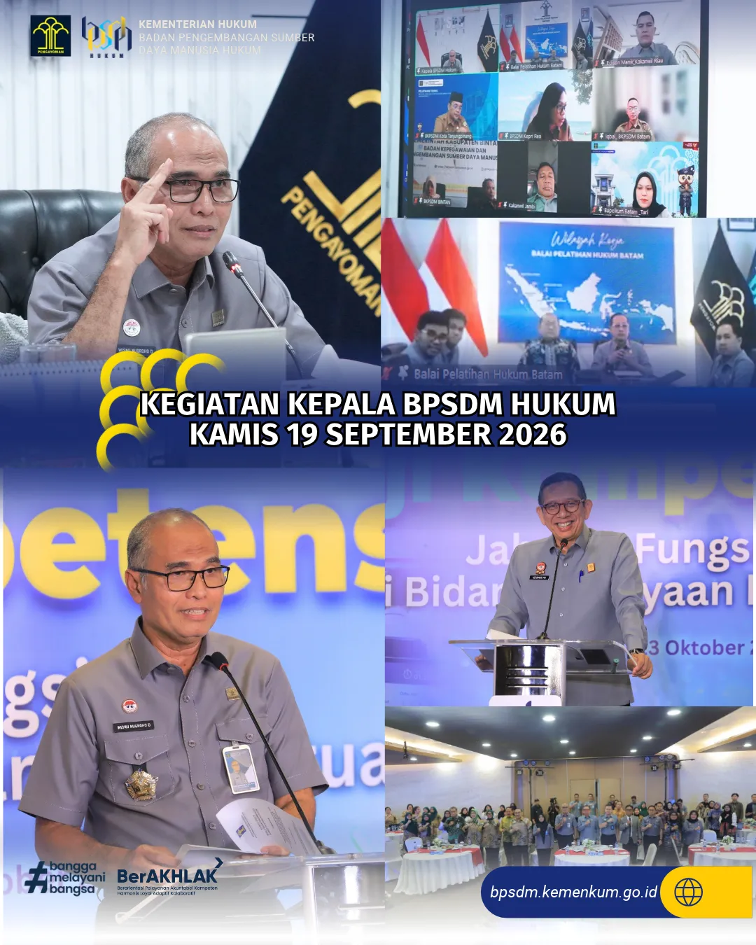 Kegiatan Kepala BPSDM Hukum Senin 19 Oktober 2026