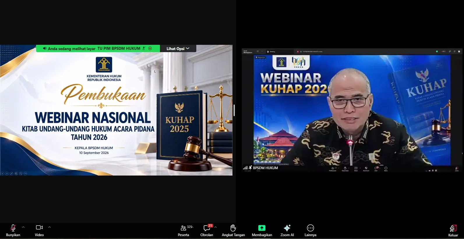 BPSDM Hukum Perkuat Kesiapan SDM Hadapi Implementasi KUHAP Baru