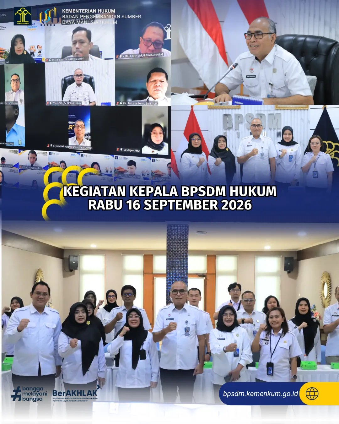 Kegiatan Kepala BPSDM Hukum Rabu 16 September 2026