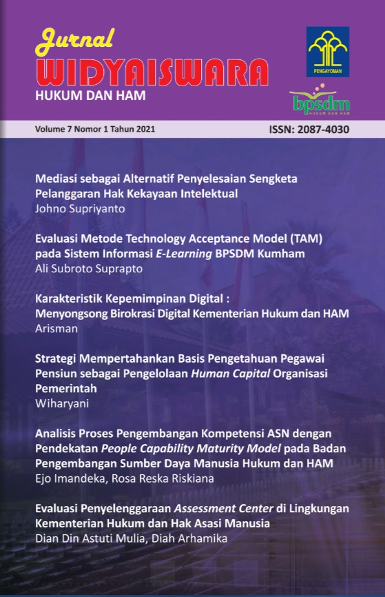 Sampul Jurnal Widyaiswara Volume 7 No 1 Tahun 2021