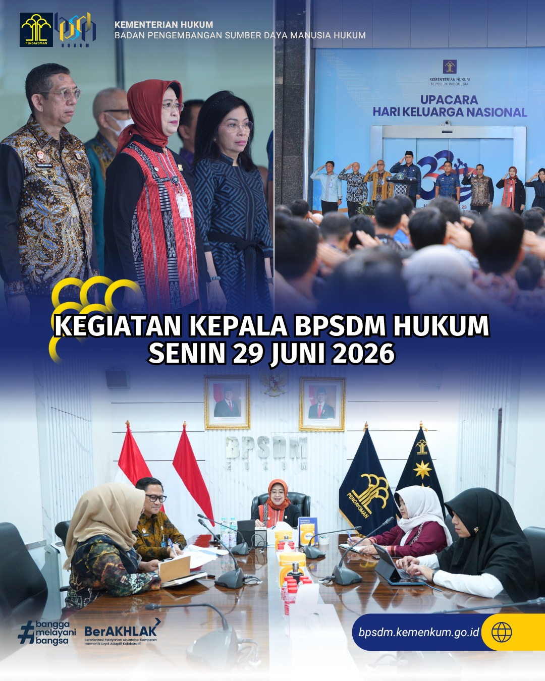 Kegiatan Kepala BPSDM Hukum Senin 29 Juni 2026