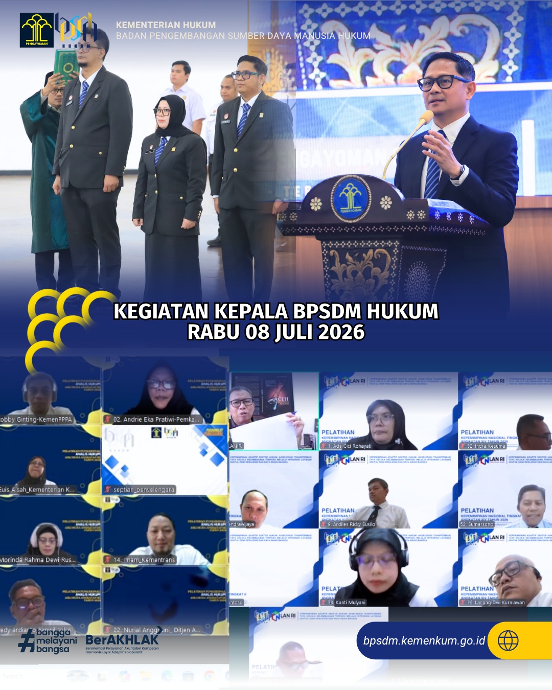 Kegiatan Kepala BPSDM Hukum Rabu 08 Juli 2026